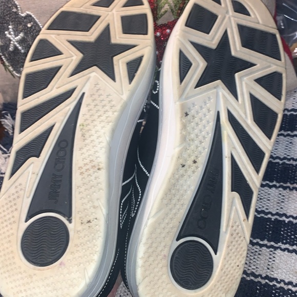 Jimmy Choo Hawaii Black Suede Pearl sneakers sz 40 1/2 fits a size 10 - Picture 6 of 12